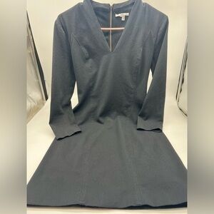 Helmut Lang black long sleeve v neck dress size medium